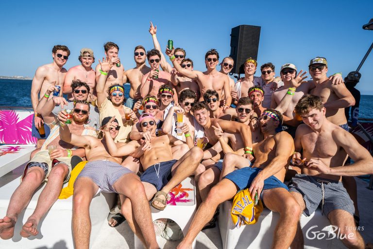 group of men at cabo booze cruise